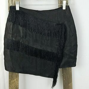 JOA womens size medium black shimmer fringe